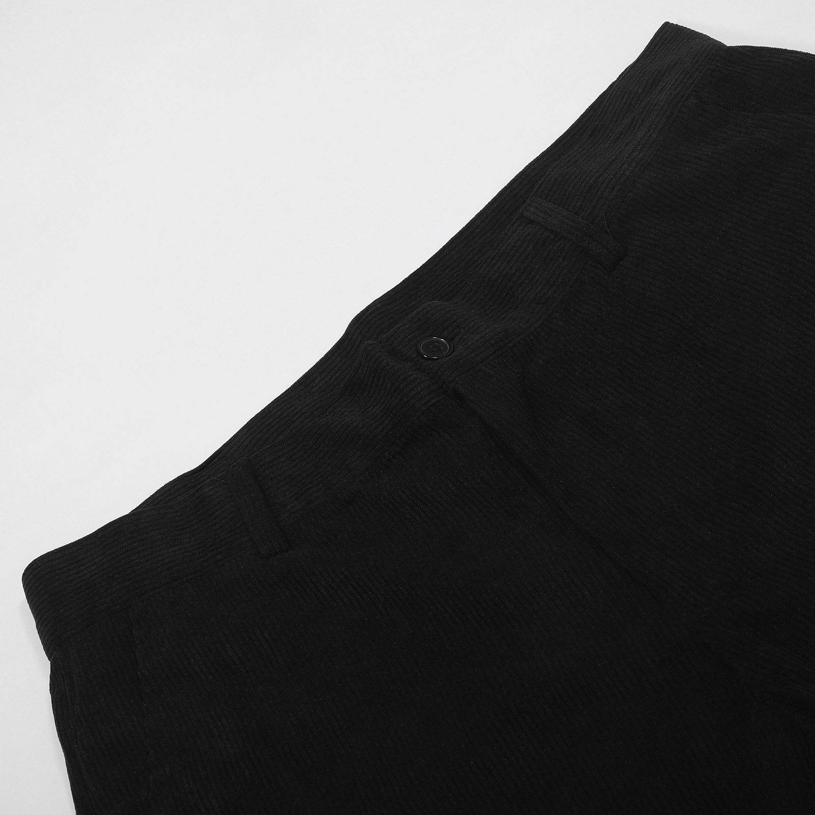 thumbnail image 5 of Pantalones casuales de pana de color liso para hombre: cintura elástica, pierna cónica, tejido cálido para la moda otoño/invierno, 5 of 7